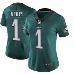 Women%27s Philadelphia Eagles #1 Jalen Hurts Limited Green Vapor Untouchable NFL Jersey->women nfl jersey->Women Jersey